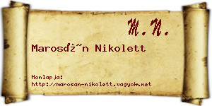 Marosán Nikolett névjegykártya