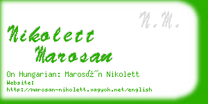 nikolett marosan business card